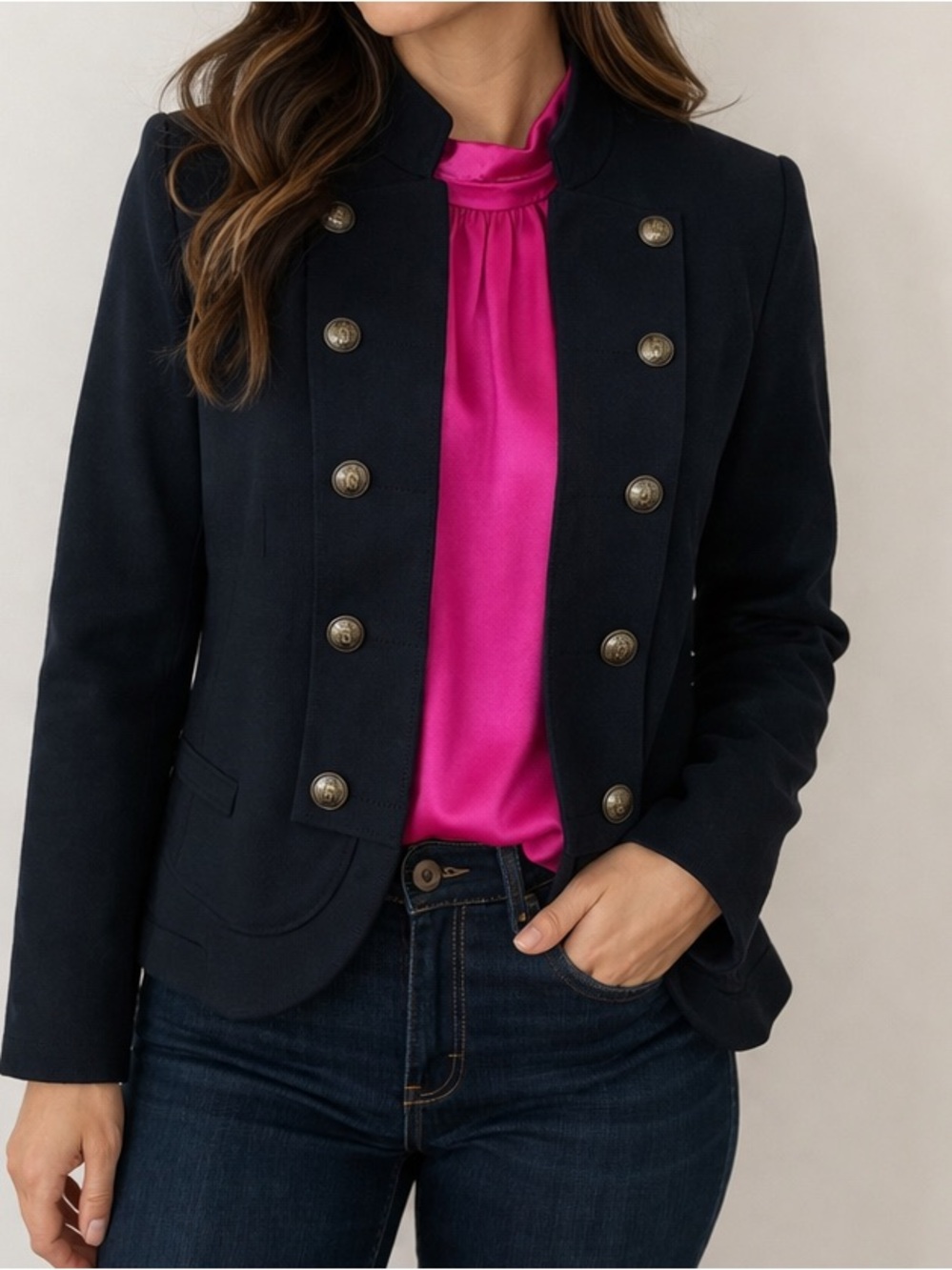 Tommy Hilfiger Military Band Blazer | Gold Button Detail | Size M
